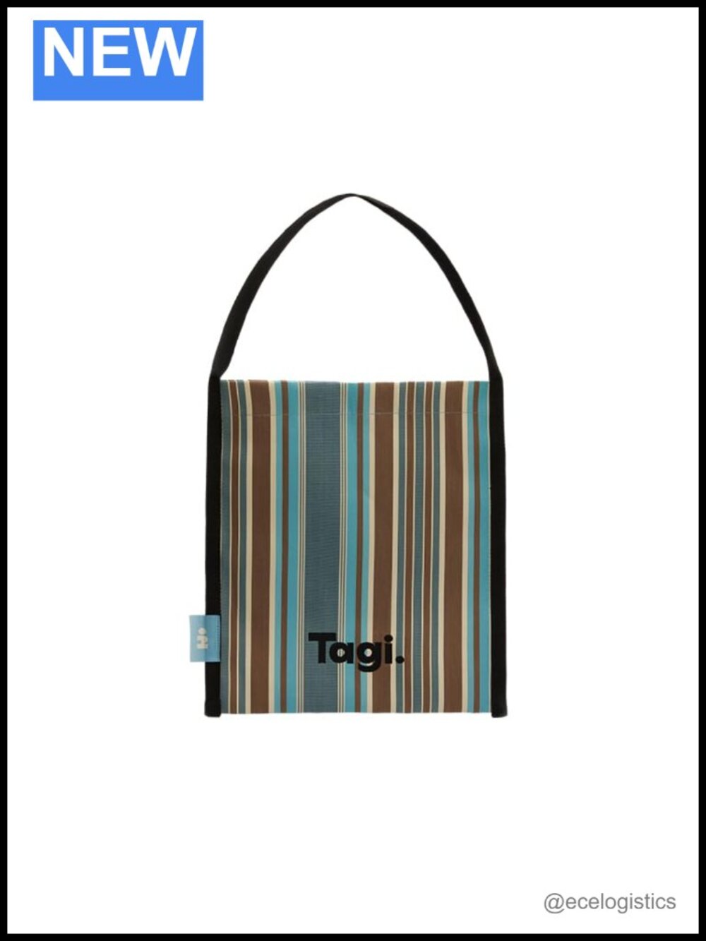 Canvas Shoulder Bag with Embroidered Logo, 2 Pockets, Snap Closure, Durable Tote